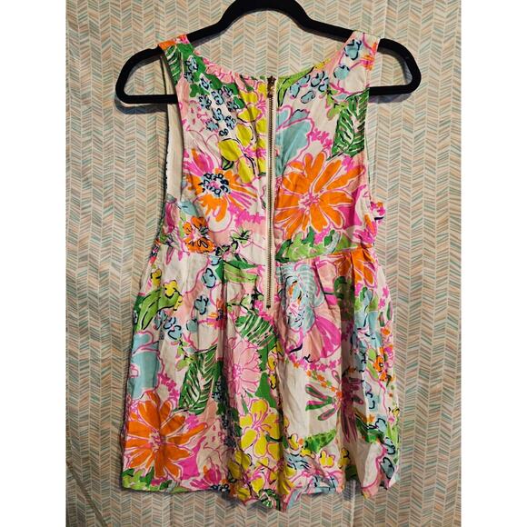LILLY PULITZER Target Multicolor Tank Blouse NOSEY POSIE MED 100% RAYON - Picture 6 of 7